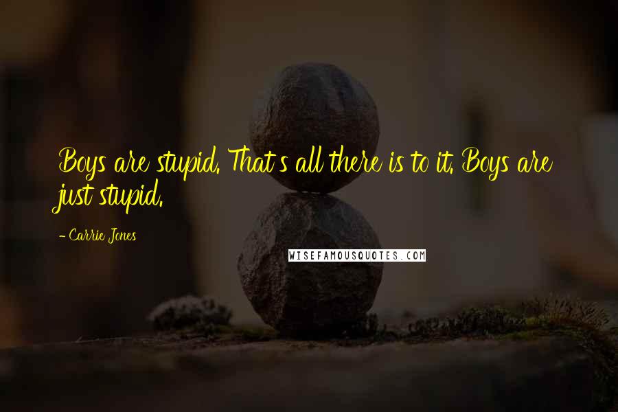 Carrie Jones Quotes: Boys are stupid. That's all there is to it. Boys are just stupid.