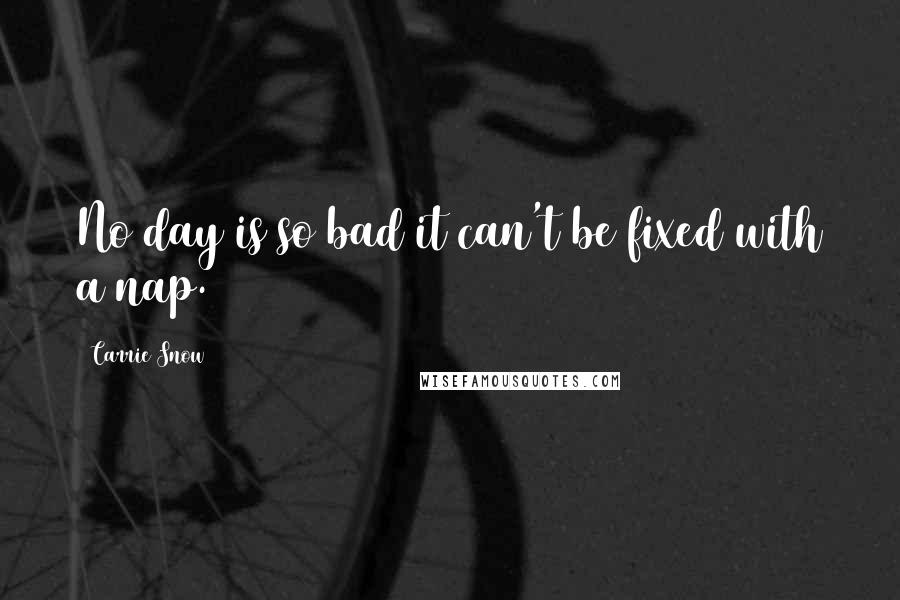 Carrie Snow Quotes: No day is so bad it can't be fixed with a nap.