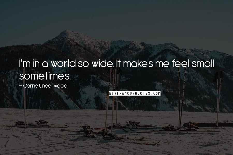 Carrie Underwood Quotes: I'm in a world so wide. It makes me feel small sometimes.
