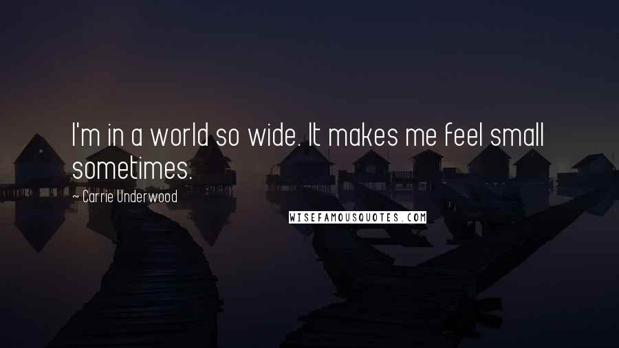 Carrie Underwood Quotes: I'm in a world so wide. It makes me feel small sometimes.