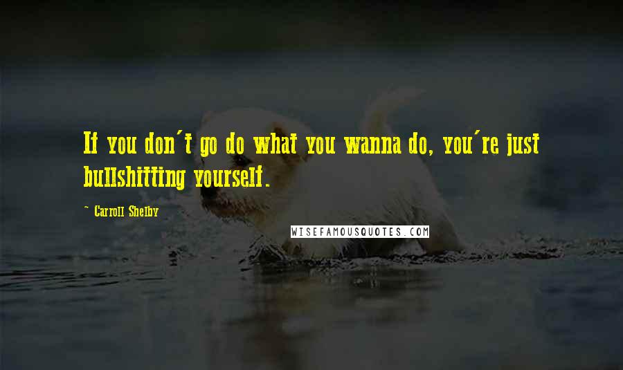 Carroll Shelby Quotes: If you don't go do what you wanna do, you're just bullshitting yourself.