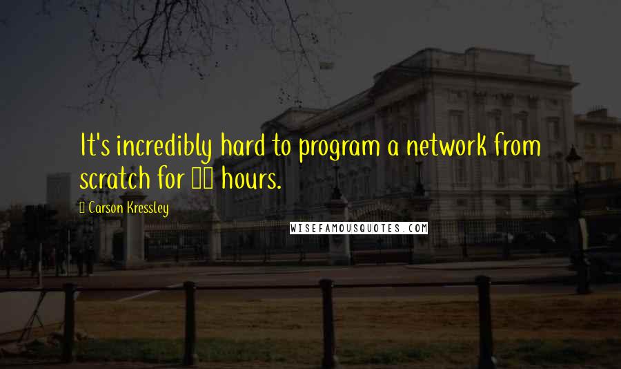 Carson Kressley Quotes: It's incredibly hard to program a network from scratch for 24 hours.
