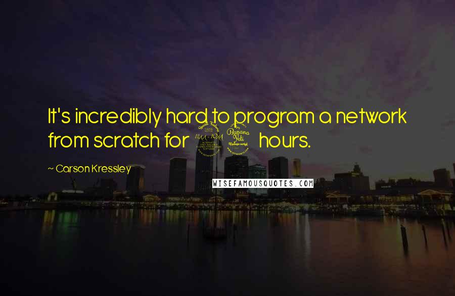 Carson Kressley Quotes: It's incredibly hard to program a network from scratch for 24 hours.