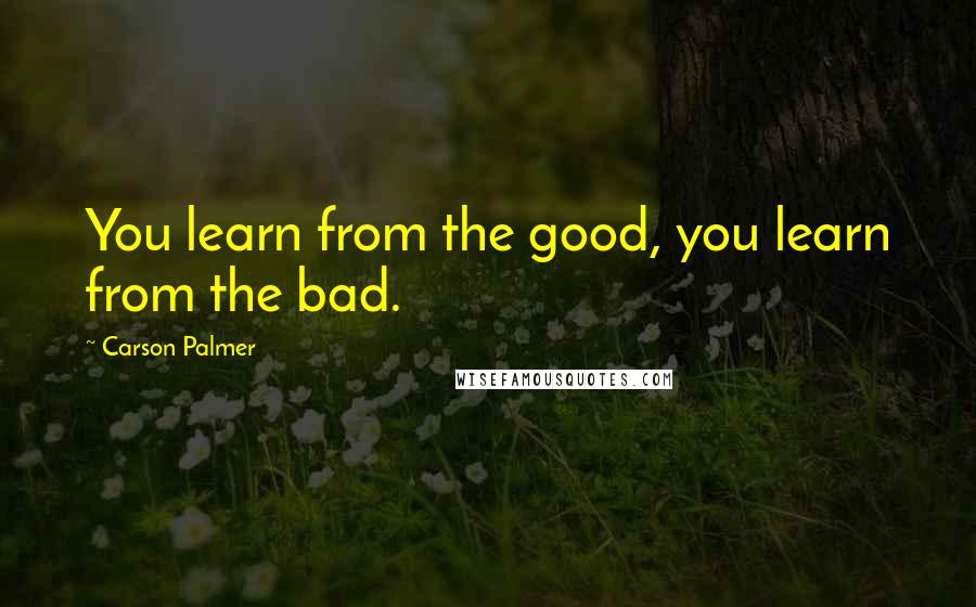 Carson Palmer Quotes: You learn from the good, you learn from the bad.