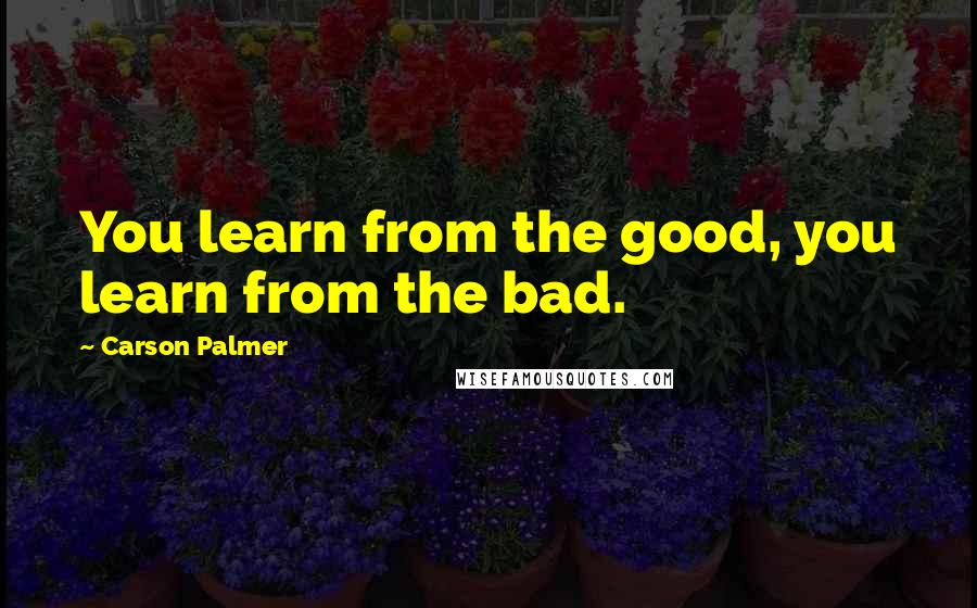 Carson Palmer Quotes: You learn from the good, you learn from the bad.