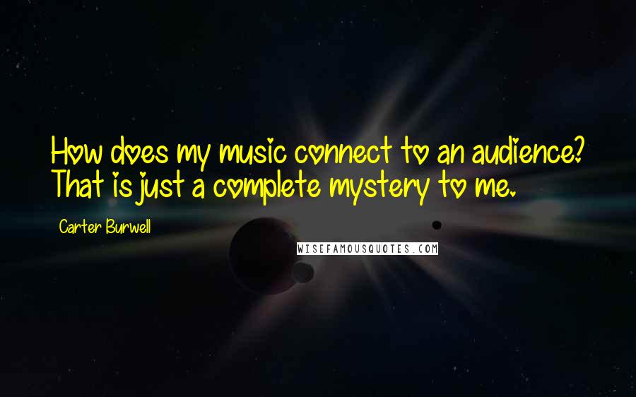 Carter Burwell Quotes: How does my music connect to an audience? That is just a complete mystery to me.