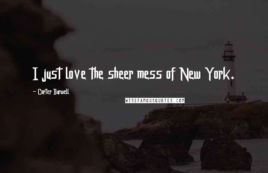 Carter Burwell Quotes: I just love the sheer mess of New York.