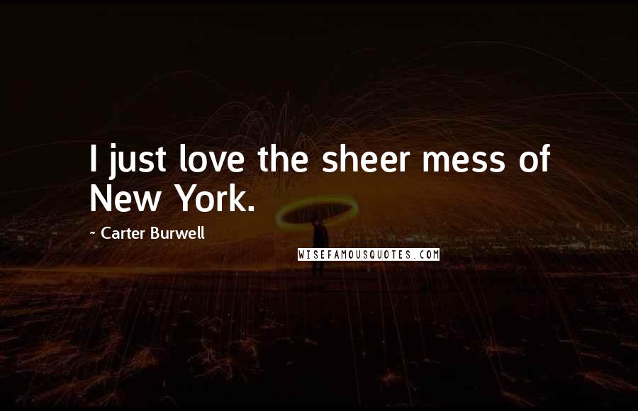 Carter Burwell Quotes: I just love the sheer mess of New York.