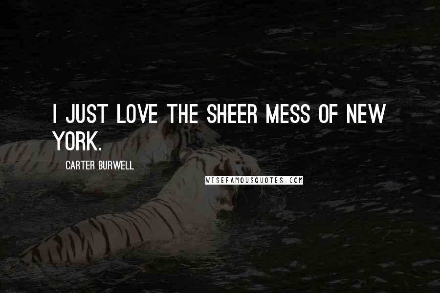 Carter Burwell Quotes: I just love the sheer mess of New York.