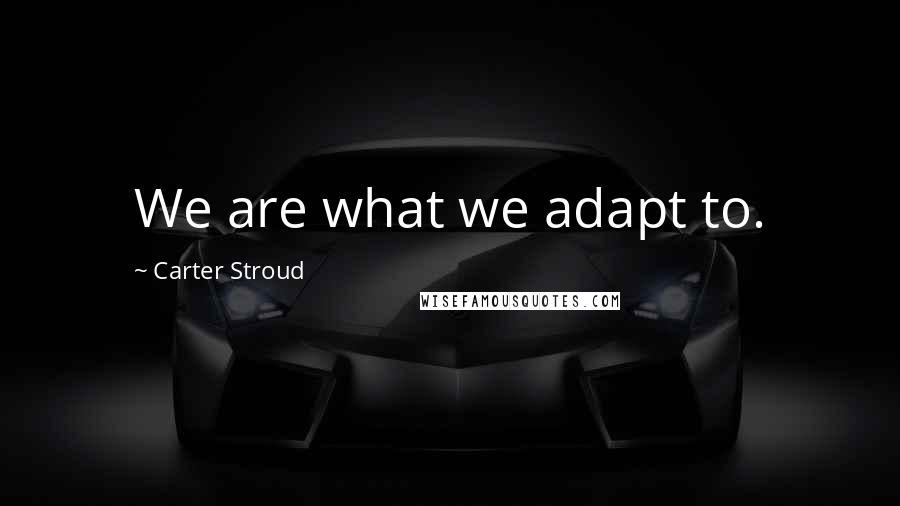 Carter Stroud Quotes: We are what we adapt to.