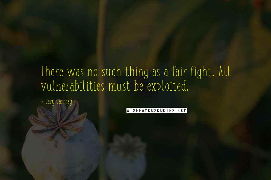 Cary Caffrey Quotes: There was no such thing as a fair fight. All vulnerabilities must be exploited.