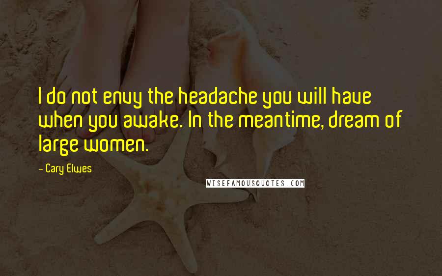 Cary Elwes Quotes: I do not envy the headache you will have when you awake. In the meantime, dream of large women.