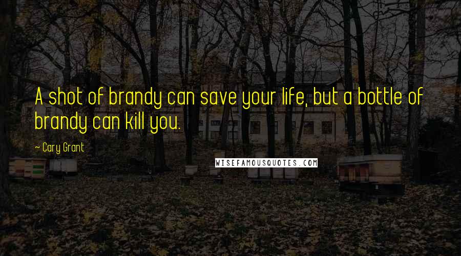 Cary Grant Quotes: A shot of brandy can save your life, but a bottle of brandy can kill you.