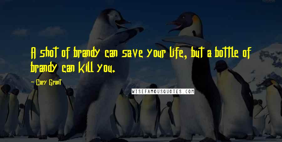 Cary Grant Quotes: A shot of brandy can save your life, but a bottle of brandy can kill you.