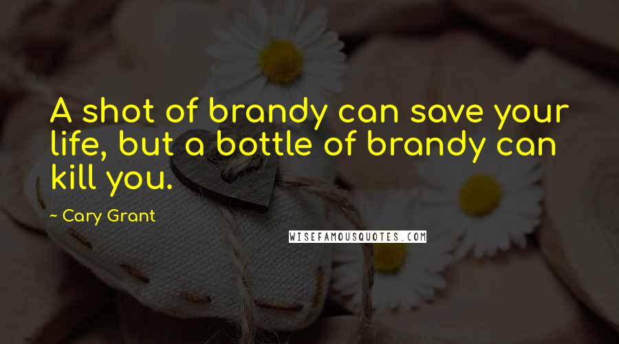 Cary Grant Quotes: A shot of brandy can save your life, but a bottle of brandy can kill you.