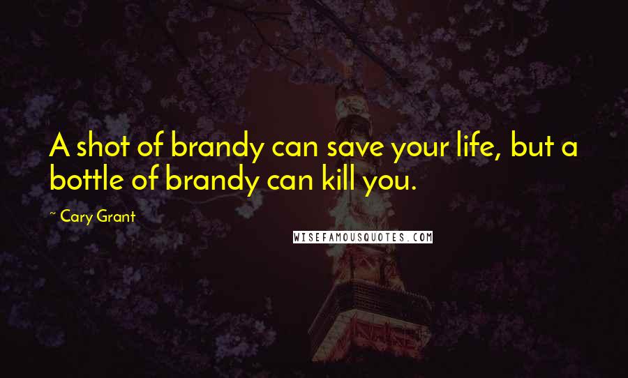 Cary Grant Quotes: A shot of brandy can save your life, but a bottle of brandy can kill you.