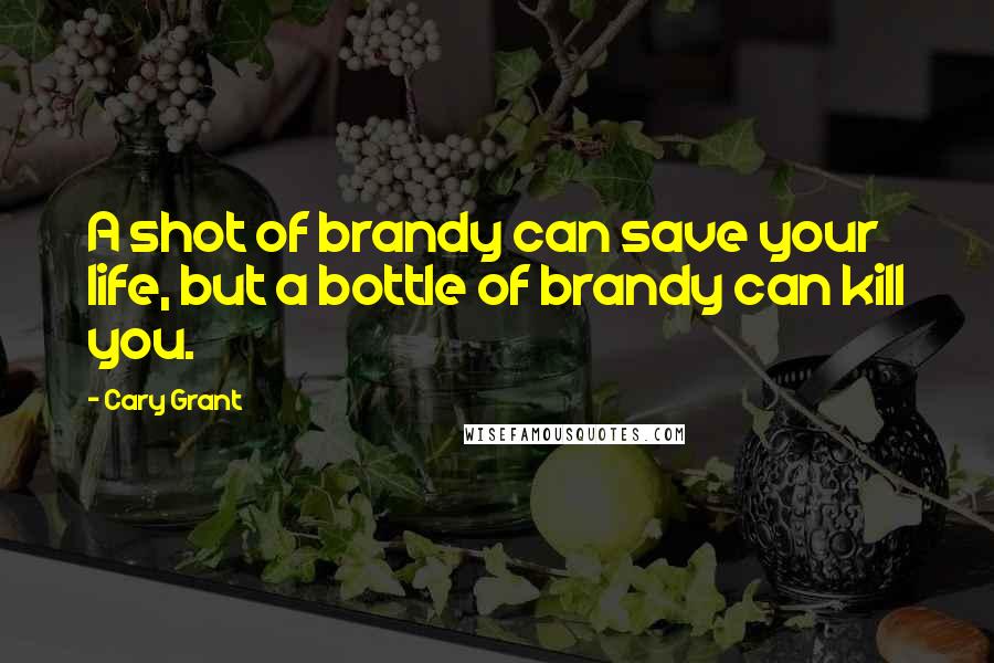 Cary Grant Quotes: A shot of brandy can save your life, but a bottle of brandy can kill you.