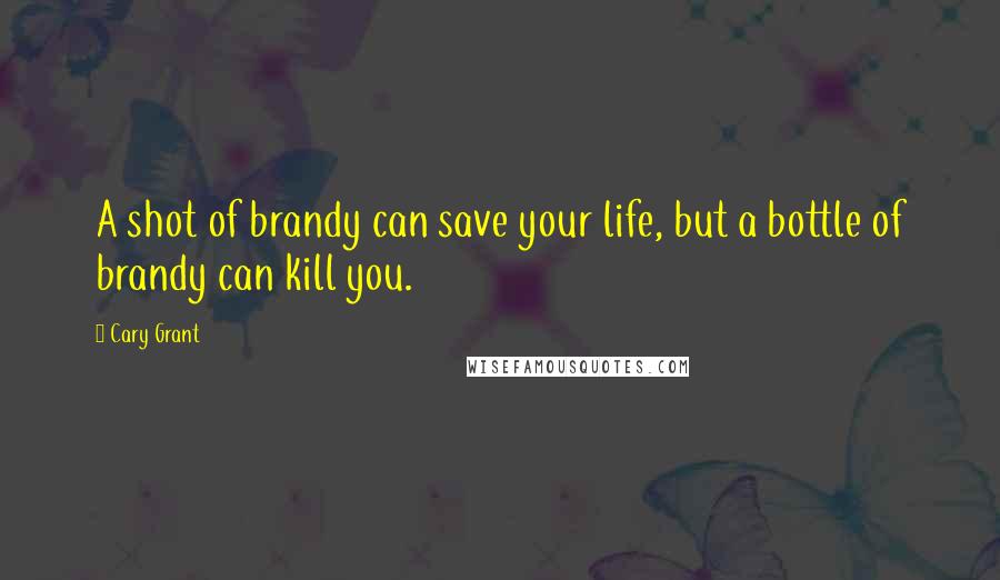 Cary Grant Quotes: A shot of brandy can save your life, but a bottle of brandy can kill you.