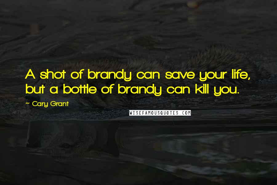 Cary Grant Quotes: A shot of brandy can save your life, but a bottle of brandy can kill you.