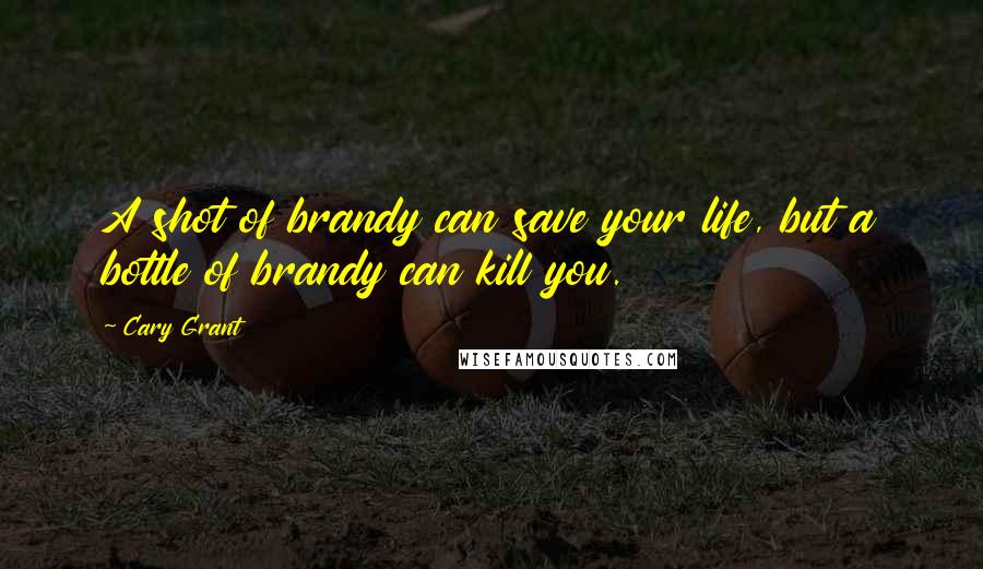 Cary Grant Quotes: A shot of brandy can save your life, but a bottle of brandy can kill you.