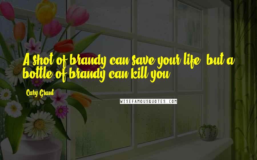 Cary Grant Quotes: A shot of brandy can save your life, but a bottle of brandy can kill you.