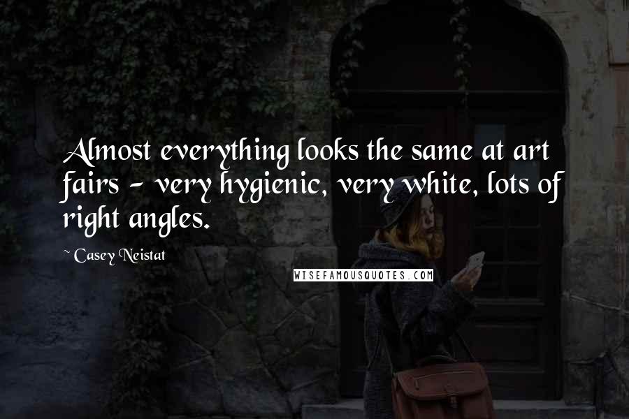 Casey Neistat Quotes: Almost everything looks the same at art fairs - very hygienic, very white, lots of right angles.