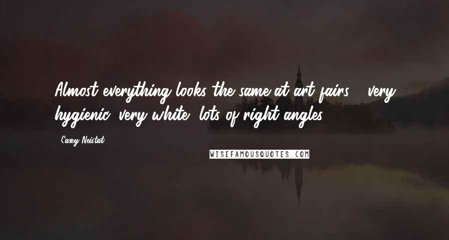Casey Neistat Quotes: Almost everything looks the same at art fairs - very hygienic, very white, lots of right angles.
