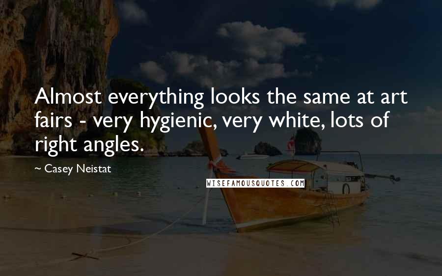 Casey Neistat Quotes: Almost everything looks the same at art fairs - very hygienic, very white, lots of right angles.
