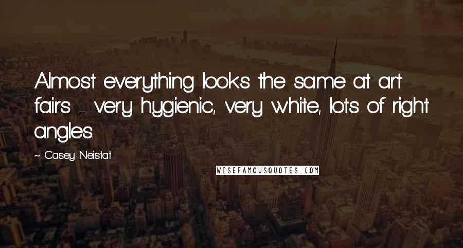 Casey Neistat Quotes: Almost everything looks the same at art fairs - very hygienic, very white, lots of right angles.
