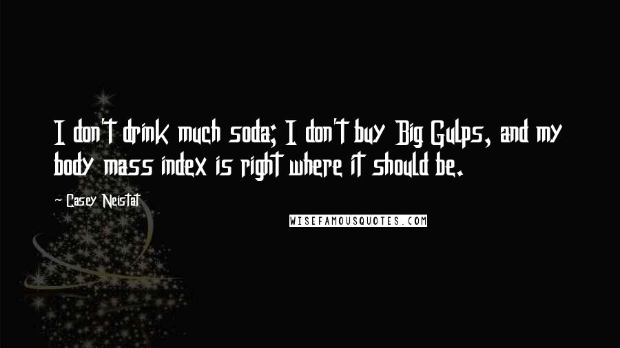 Casey Neistat Quotes: I don't drink much soda; I don't buy Big Gulps, and my body mass index is right where it should be.