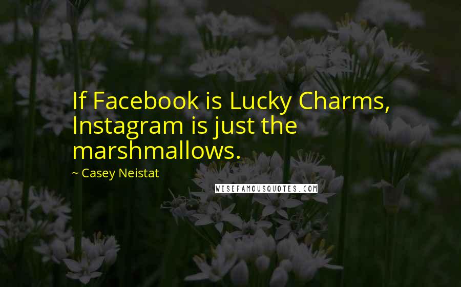 Casey Neistat Quotes: If Facebook is Lucky Charms, Instagram is just the marshmallows.