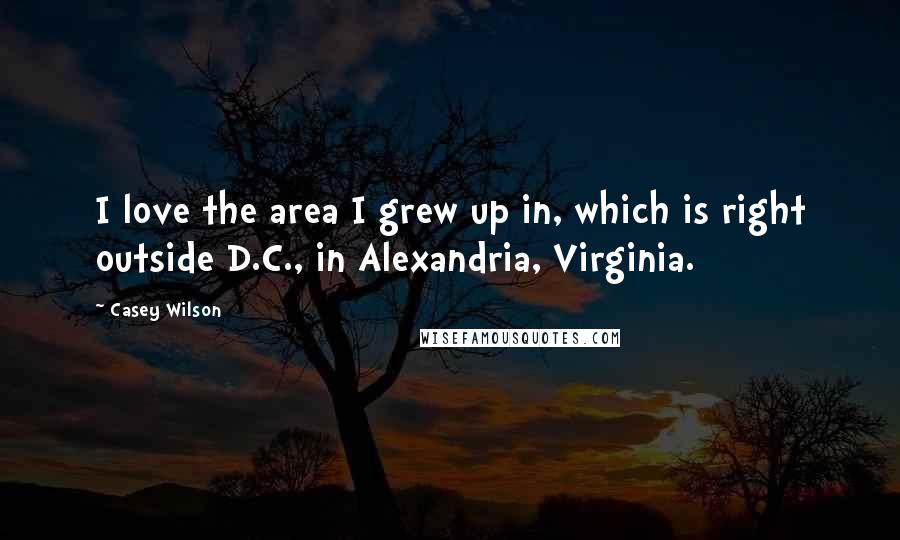 Casey Wilson Quotes: I love the area I grew up in, which is right outside D.C., in Alexandria, Virginia.