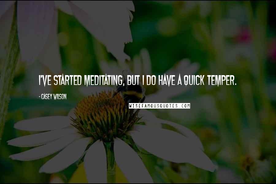 Casey Wilson Quotes: I've started meditating, but I do have a quick temper.