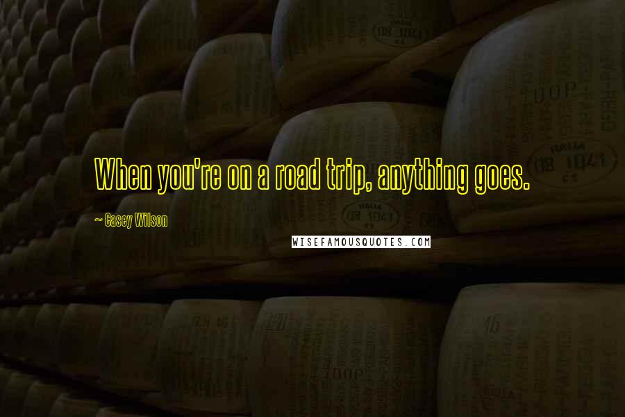 Casey Wilson Quotes: When you're on a road trip, anything goes.