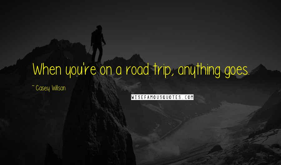 Casey Wilson Quotes: When you're on a road trip, anything goes.