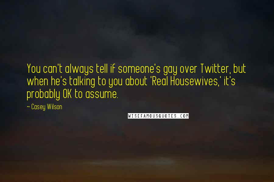 Casey Wilson Quotes: You can't always tell if someone's gay over Twitter, but when he's talking to you about 'Real Housewives,' it's probably OK to assume.