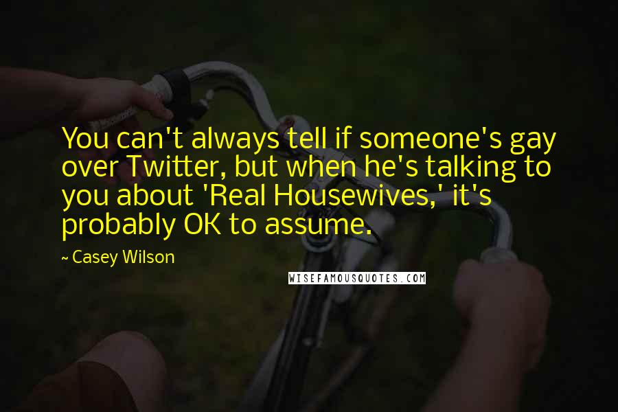 Casey Wilson Quotes: You can't always tell if someone's gay over Twitter, but when he's talking to you about 'Real Housewives,' it's probably OK to assume.