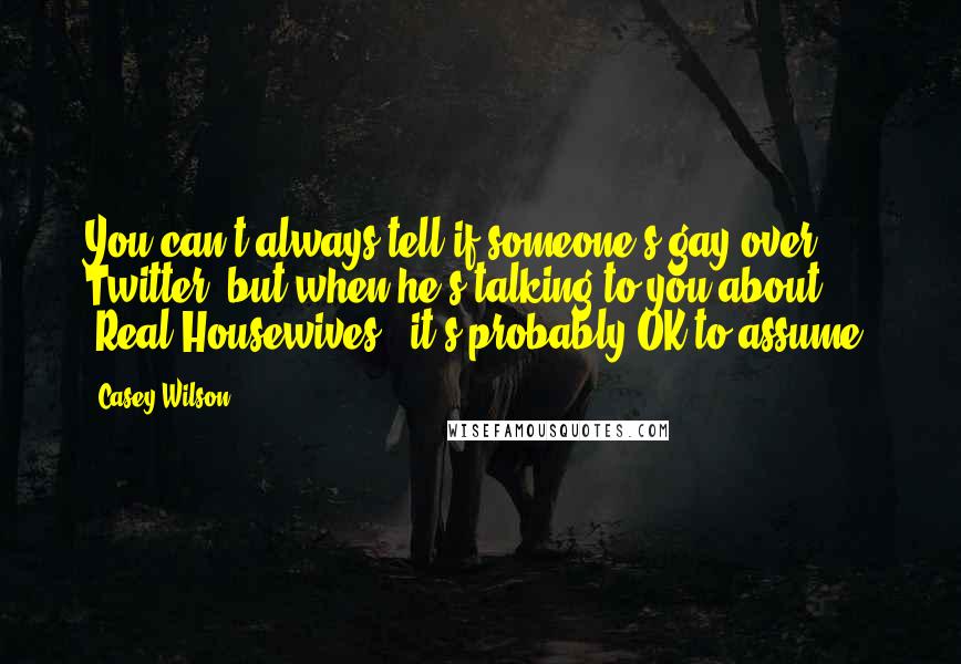 Casey Wilson Quotes: You can't always tell if someone's gay over Twitter, but when he's talking to you about 'Real Housewives,' it's probably OK to assume.