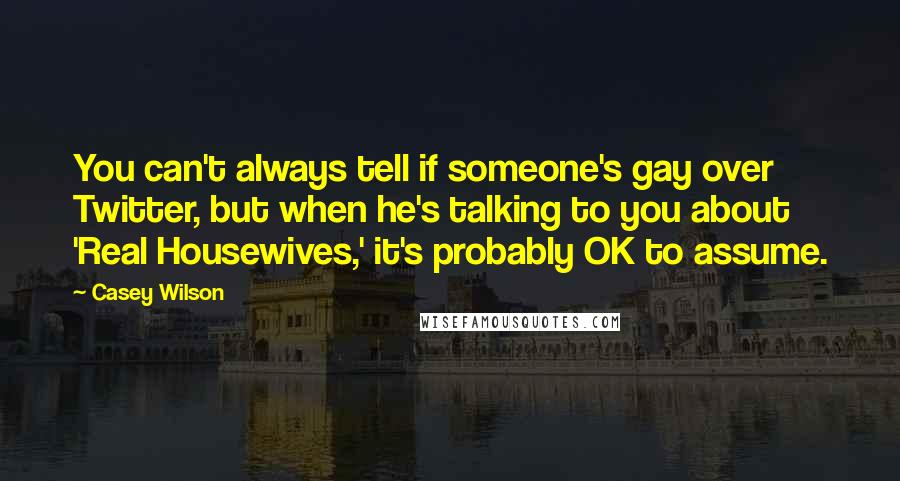 Casey Wilson Quotes: You can't always tell if someone's gay over Twitter, but when he's talking to you about 'Real Housewives,' it's probably OK to assume.