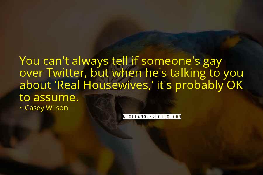 Casey Wilson Quotes: You can't always tell if someone's gay over Twitter, but when he's talking to you about 'Real Housewives,' it's probably OK to assume.