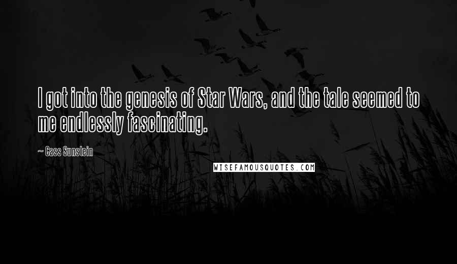 Cass Sunstein Quotes: I got into the genesis of Star Wars, and the tale seemed to me endlessly fascinating.