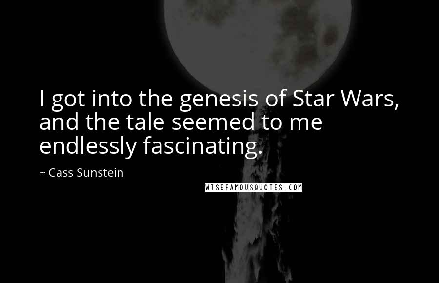 Cass Sunstein Quotes: I got into the genesis of Star Wars, and the tale seemed to me endlessly fascinating.