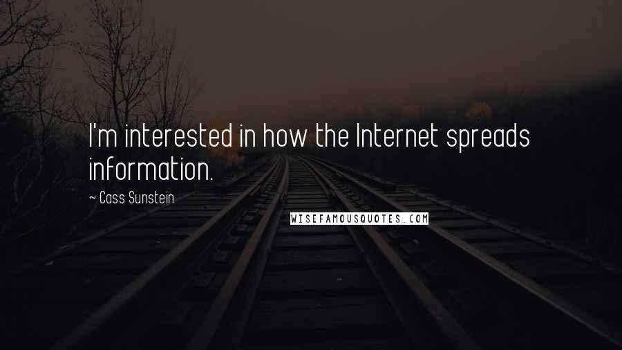 Cass Sunstein Quotes: I'm interested in how the Internet spreads information.