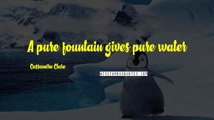 Cassandra Clare Quotes: A pure fountain gives pure water