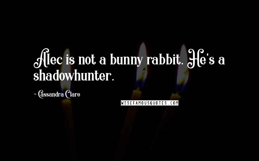 Cassandra Clare Quotes: Alec is not a bunny rabbit. He's a shadowhunter.