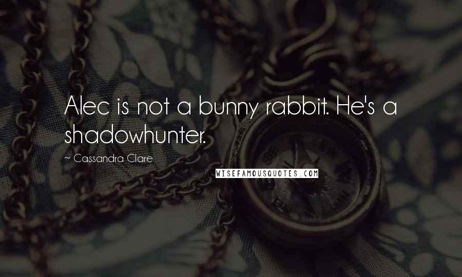 Cassandra Clare Quotes: Alec is not a bunny rabbit. He's a shadowhunter.