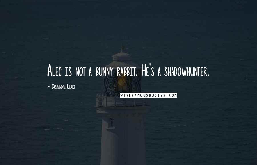 Cassandra Clare Quotes: Alec is not a bunny rabbit. He's a shadowhunter.