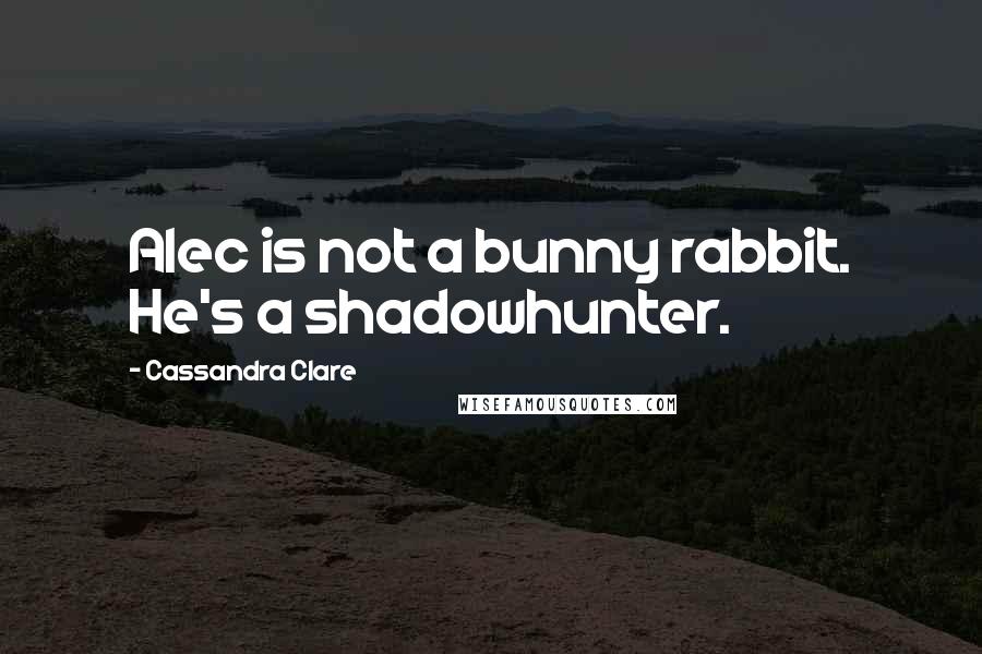 Cassandra Clare Quotes: Alec is not a bunny rabbit. He's a shadowhunter.