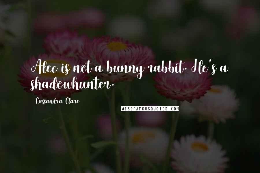 Cassandra Clare Quotes: Alec is not a bunny rabbit. He's a shadowhunter.