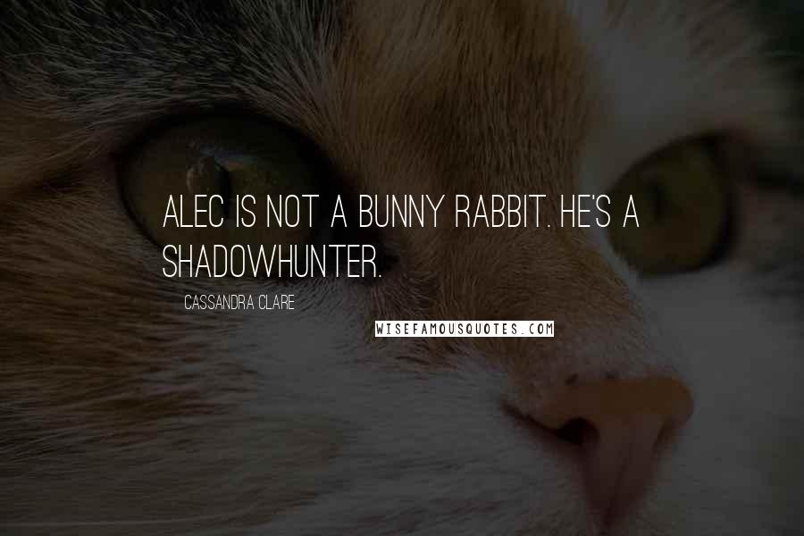 Cassandra Clare Quotes: Alec is not a bunny rabbit. He's a shadowhunter.